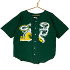 Vintage Green Bay Packers Baseball Jersey Shirt Size Xl Made In Usa Nfl 90s
