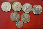 Seven Canada 50  Silver Coins   1967   1968 Quarters   Dimes
