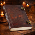 Handmade Leather Journal 7x5 Vintage Notebook Double Lock 200 Blank Pages