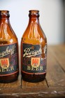 Berghoff Amber Beer Bottle Glass Antique Paper Label Lot Of 3 Empty Vtg
