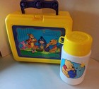 Vintage Yellow Thermos Brand Kids Lunchbox Disney Winnie The Pooh 90s Retro