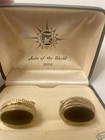 Swank Onyx  Cufflinks Gold Tone Vintage  Original 1960-70 New In Box