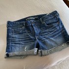 American Eagle Outfitters Stretch Blue Cut Off Denim Shorts Size 14