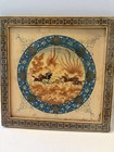 Wonderful Persian Miniature Painting Inlaid  Mosaic Wood Frame 
