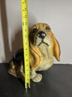 Vintage Marwal Basset Hound Dog Statue Mcm Chalkware Plaster Figurine 12  Large