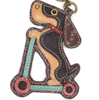 Chala Playful Puppy Dog Key Chain Purse Leather Bag Fob Charm New