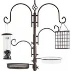Complete Bird Feeder Set With Bronze Metal Stand Suet Water Bowl Tube And Tray