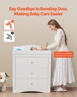 Changing Table Dresser  Baby Diaper Change Station With 3 Drawers  Multi-functio