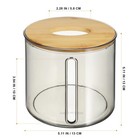Clear Roll Tissue Box Holder With Wood Lid Facial Tissue Dispenser Box Case N   