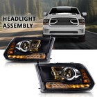 Oe Style Projector Headlights For Dodge Ram 2013-2018  Black Housing Led Drl Set
