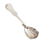 Freeman A  Durgin  St Louis Coin Silver Sugar Spoon Tipped Fiddle Mono Newton