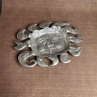 Vintage Don Drumm Aluminum Sun Face Platter  Signed Cast Metal Wall Art  1977