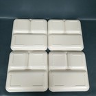 Set Of 4 Vintage Tupperware 1659-4 Microwave Cookware Divided Dish Plates Only