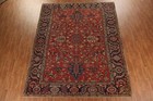 Pre-1900 Antique Vegetable Dye Geometric Heriz Serapi Handmade Area Rug 10 x13 