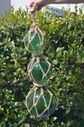 Green Trio Reproduction Glass Float Fishing Net Ball Trio 5  6  8  