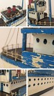 Large Vintage Hand Made Wooden Toy Boat Folk Art Painted Model Ship Steamer