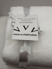 New Villafelpos 4 Piece Towel Set 2 Bath Towel 2 Hand White Blue Portugal Cotton