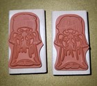 Brand New 2 Vintage Judikins Praying Angel Retro Rubber Stamp Christmas Peeking