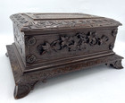Large Antique German Black Forest Box Early 1900 s Woodwork Sculpture