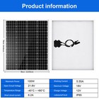 100 Watts 12 Volt Solar Panel Monocrystalline For Camping Rv Marine Off-grid