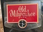 Vintage Old Milwaukee Beer Lighted Bar Sign With Clock Working Man Cave Nice