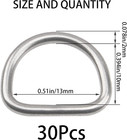 30 Pack 1 2 Inch Stainless Steel Welded D Rings For Hardware Bags Dog Leashes
