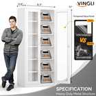 Glass Door Storage Cabinet With Locking System And Adjustable Shelves For Home