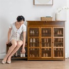 Large Wooden Shoe Cabinet Storage Cupboard Unit Shoe Rack Housekeeping Organiser