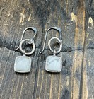 Barse Basi Square Earrings- White Howlite-silver-nwt