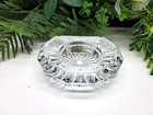 Vintage Odd Shaped Clear Glass Candle Holder Flat On Side