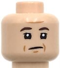 Lego New Light Flesh Nougat Minifigure Head Dual Sided Dark Brown Eyebrows Smile