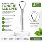 1pc Stainless Steel Tongue Scraper Reusable Oral Cleaner For Fresh Breath