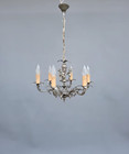 Vintage French Brass Chandelier 6 Light Cherub Figures E14 Ceiling Fixture