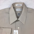 Van Heusen Dress Shirt Men s M 15 5-34 35 Beige Regular Fit Wrinkle Free