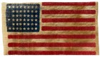 Rare Pattern Circa 1896 Antique 45 Star American Parade Flag Folk Art