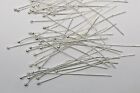 100 Silver Plated Brass Ball End Head Pins 2 Inch 24 Gauge No Lead No Nickel