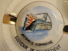 Souvenir Of Connecticut Atomic Submarine Hand Painted Ashtray Japan Foil Label