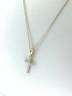 14k Yellow Gold Brilliant Diamond Cross Pendant Necklace Dpd5014-12