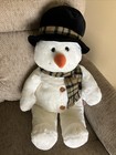 Russ Berrie Snowflake The Snowman Plush Stuffed Large 27    Hat Plaid Scarf Carrot