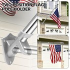 Znnopax 5 Ft Flag Pole Kit For Outside House  Stainless Steel Wall Silver 