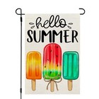  Summer Garden Flag Popsicles Double Sided 12x18 Inches Burlap 12 x18  Multi