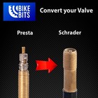 Bike Bits Brass Presta Valve Adapter - Convert To Schrader - Tan