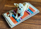 Chihuahua Figurine White-tan Mydog On Serape Blanket - Conversation Concepts