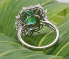 3 20 Ct Emerald Cut Natural Emerald Diamond Wedding Ring 14k White Gold Size 7