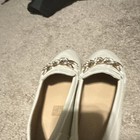 Loft Beige Slip-on Loafer Flats With Gold Tone Chain Detail For Women