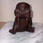 Antique Wood Carved Walrus Signed Jma