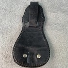 Vtg Police Duty Basketweave Black Leather Flashlight Nightstick Belt Holder