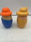 Lot Of 2 Vintage Pair Step2 Chunky Little People Fireman Construction Worker