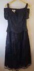Vtg 1980 s Scott Mcclintock Black Lace Beaded Prom Dress Sz 10 Party Formal