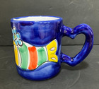 Vintage Pottery Large Coffee Mug Fish La Musa Hand Painted  Italy